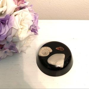 Vintage 1970's Seashells Paper weight in resin
